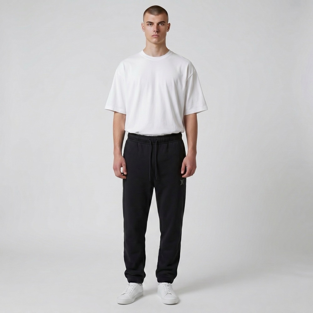 Hurley Mens Exist Fleece Jogger Sport Pants Size M ( 32X29") Solid Black Reg Fit